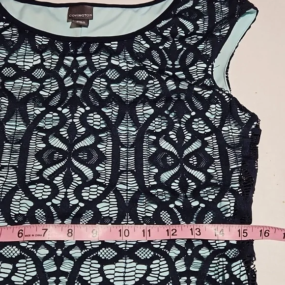 Covington | Blue and Aqua  Lace A-line Dress - Picture 7 of 10